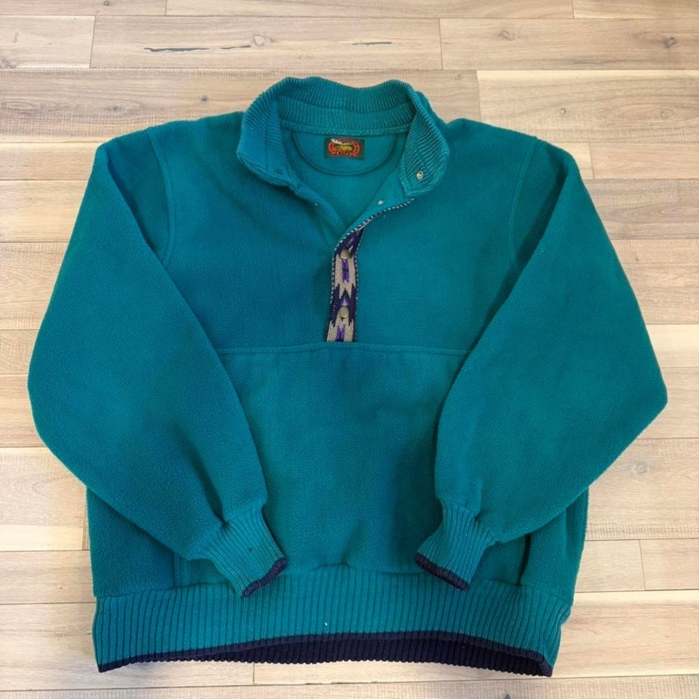 90s Alps green fleece quarter zip sweatshirt Size L
